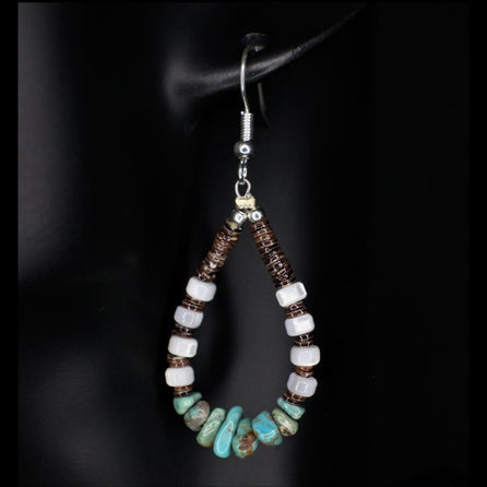 Mother of Pearl Turquoise Dangle Earrings