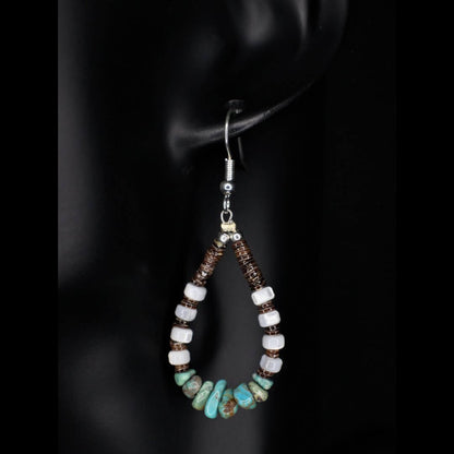 Mother of Pearl Turquoise Dangle Earrings