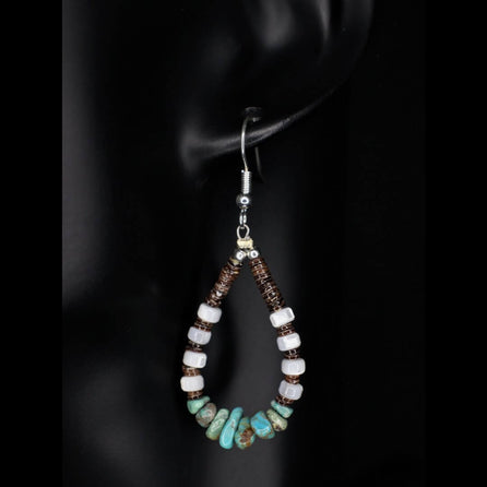 Mother of Pearl Turquoise Dangle Earrings