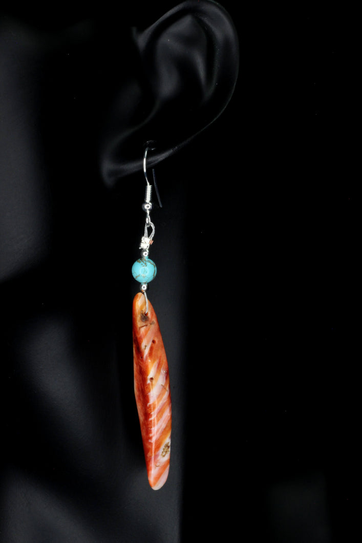 Spiny Oyster Turquoise Earrings