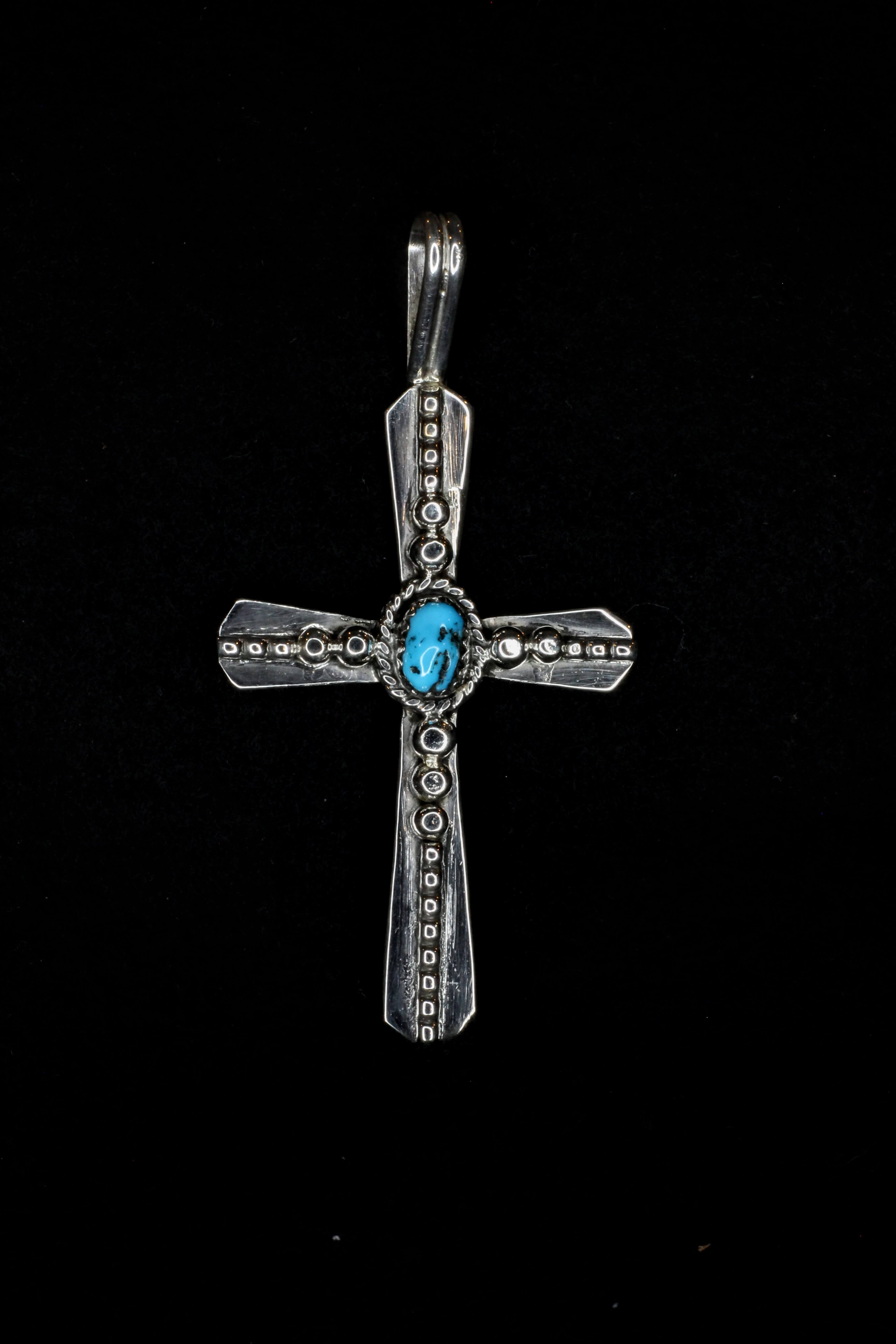 Single Stone Turquoise Cross
