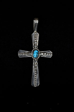 Single Stone Turquoise Cross