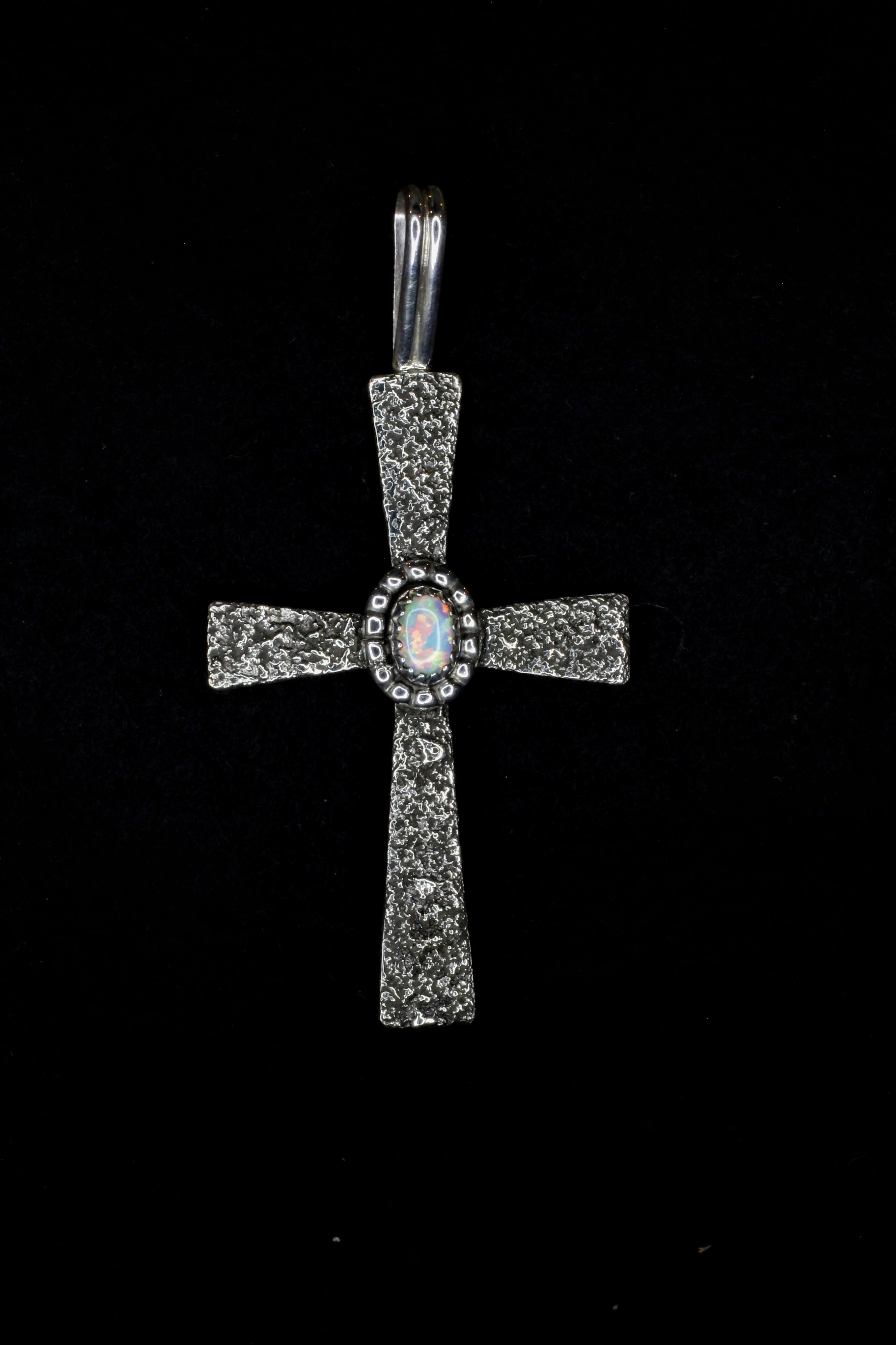 Single Stone Opal Cross