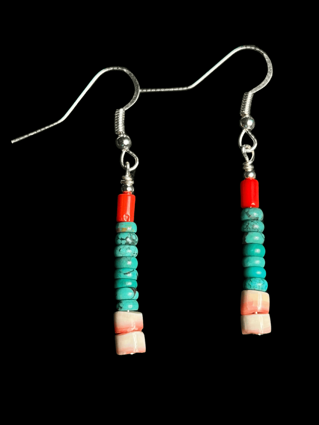 Rounded Turquoise Straight Earrings