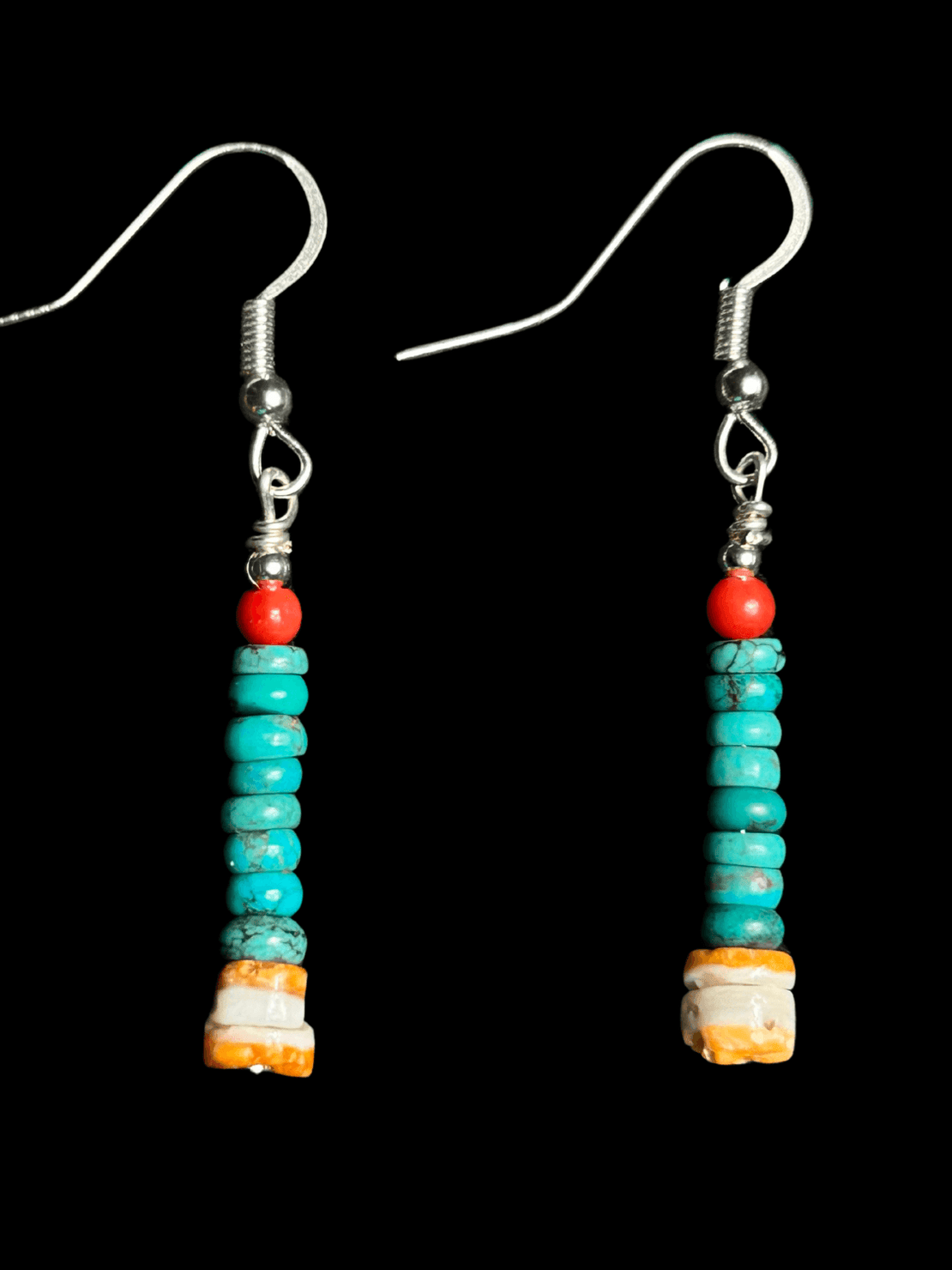 Spiny Oyster Straight Turquoise Earrings