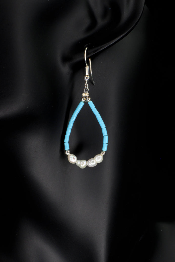 Turquoise & Freshwater Pearl Earrings