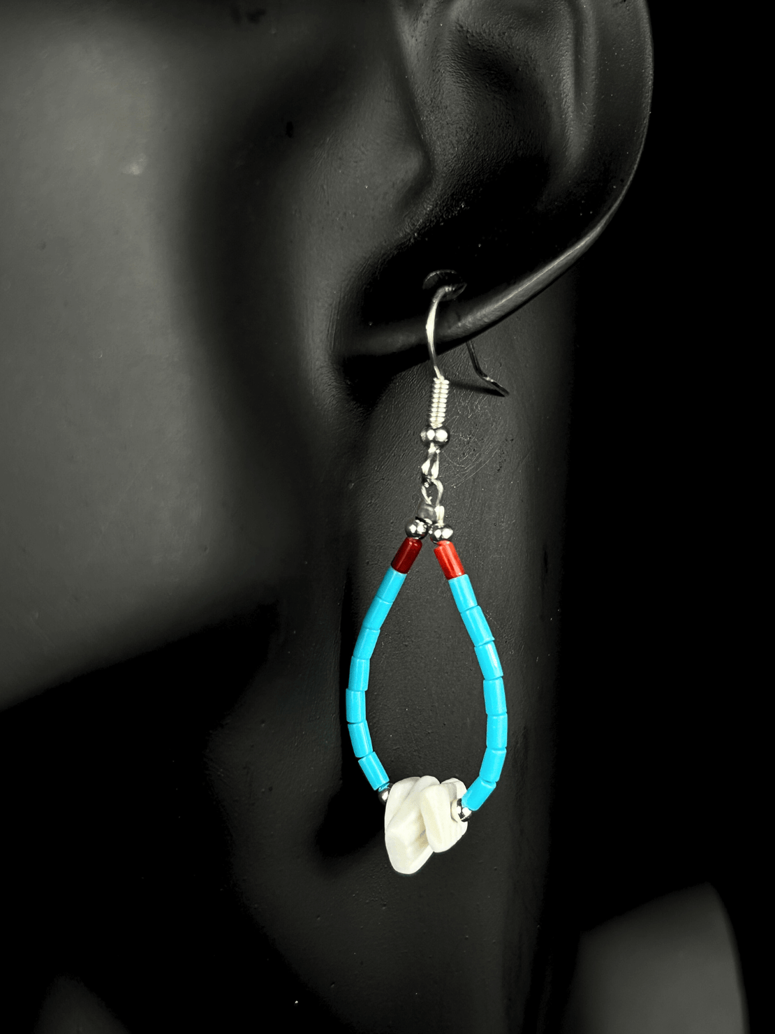 Silver Turquoise Earrings Dangle Drop Earrings Boho Earrings - Etsy