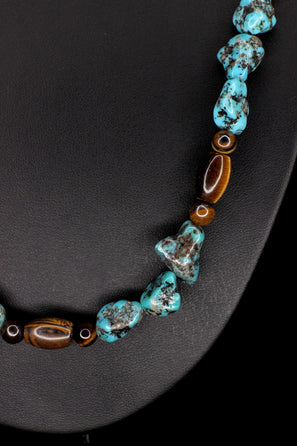 Golden Tiger & Turquoise Necklace