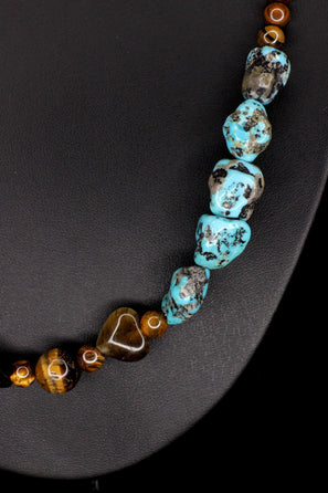 Tiger Heart & Turquoise Necklace