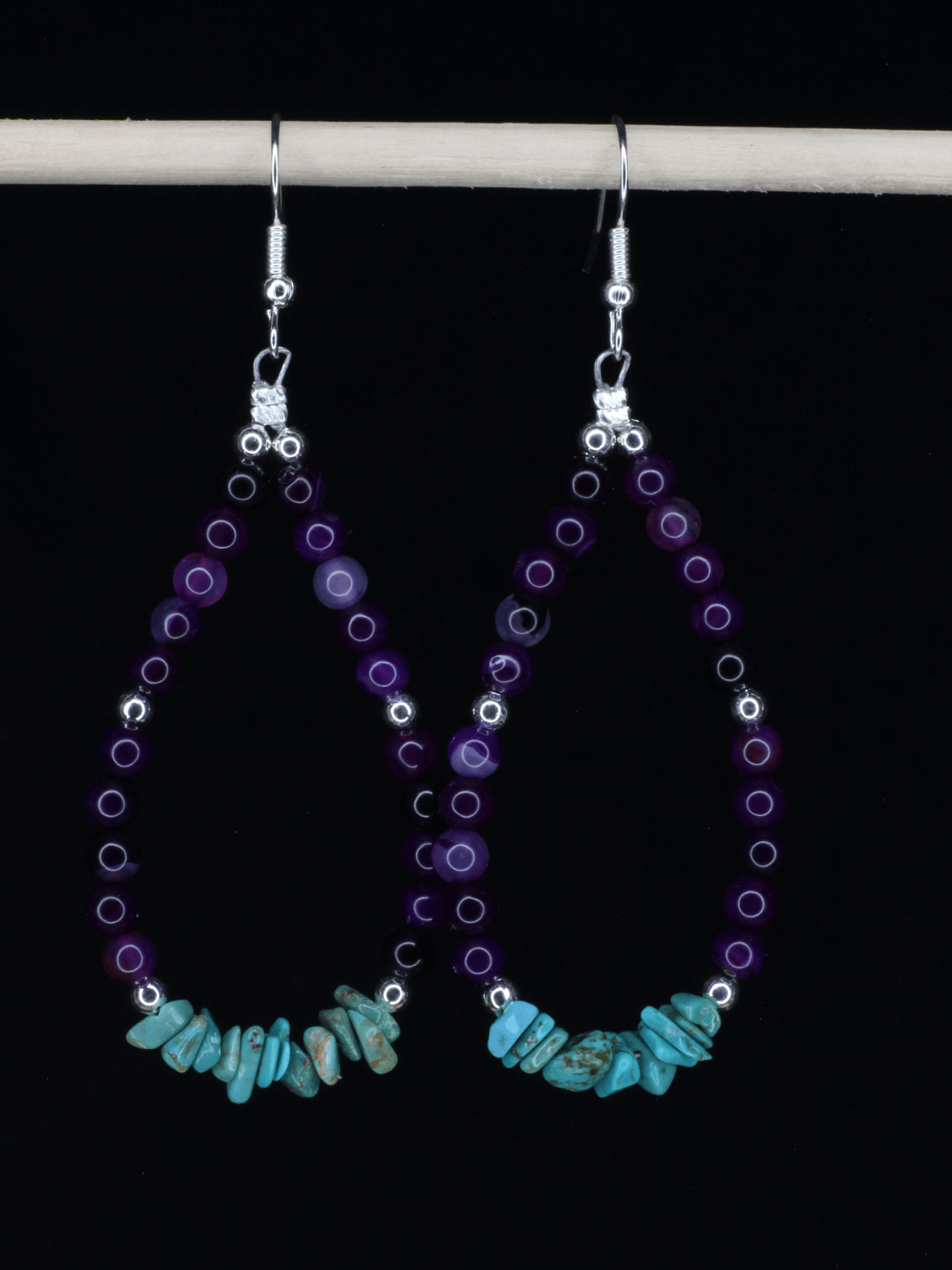 Turquoise & Amethyst Earrings