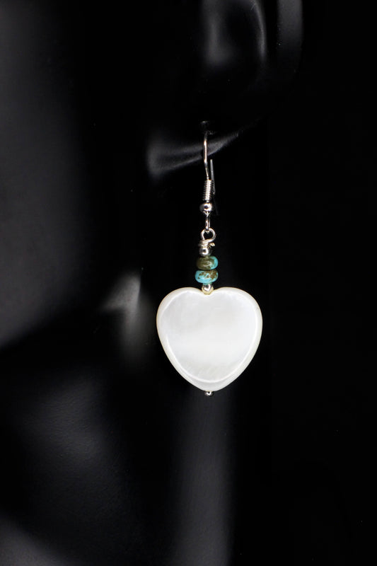 Pearl Heart Drop Earrings