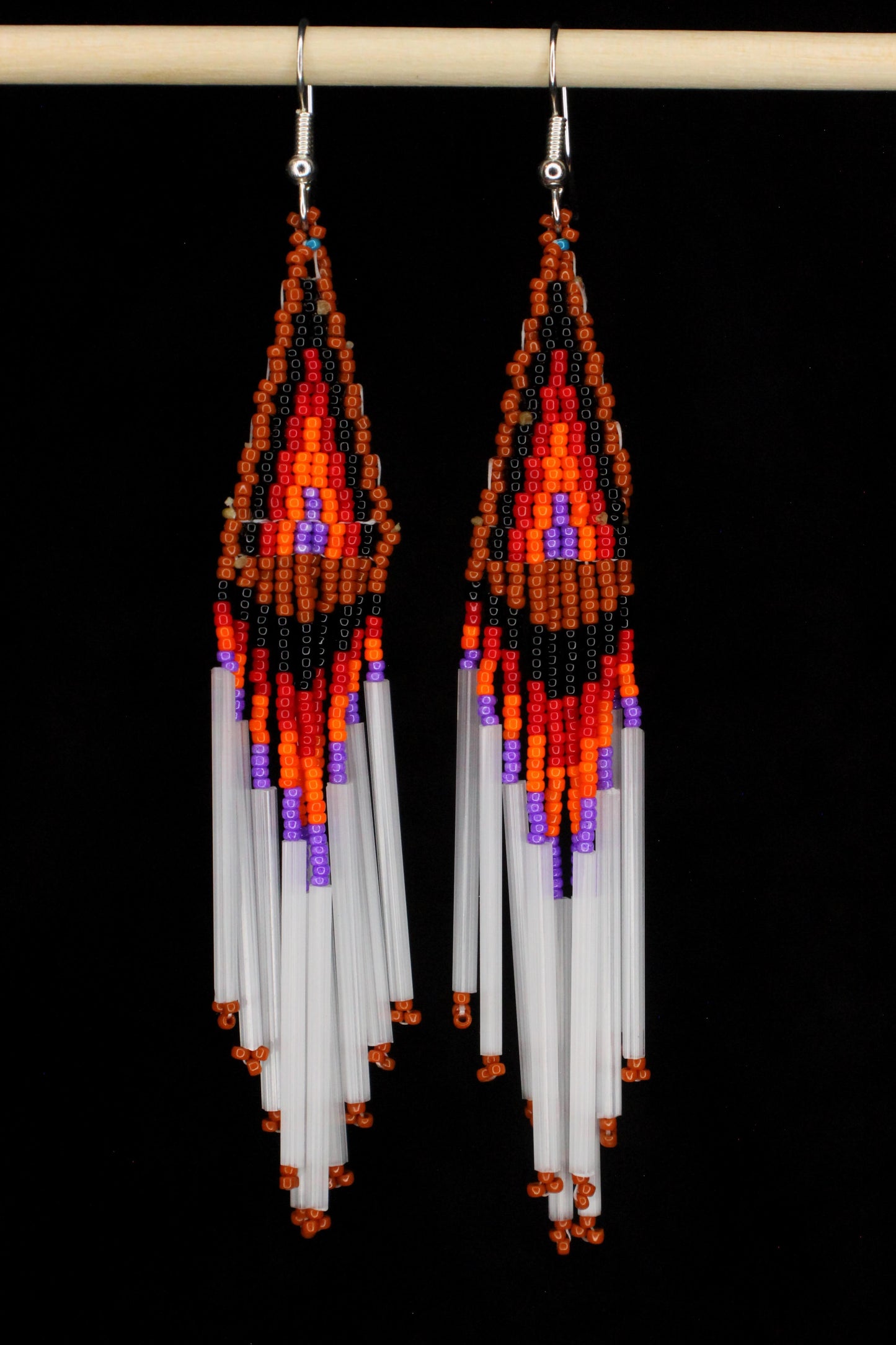 Pow Wow Hand-Beaded Earrings