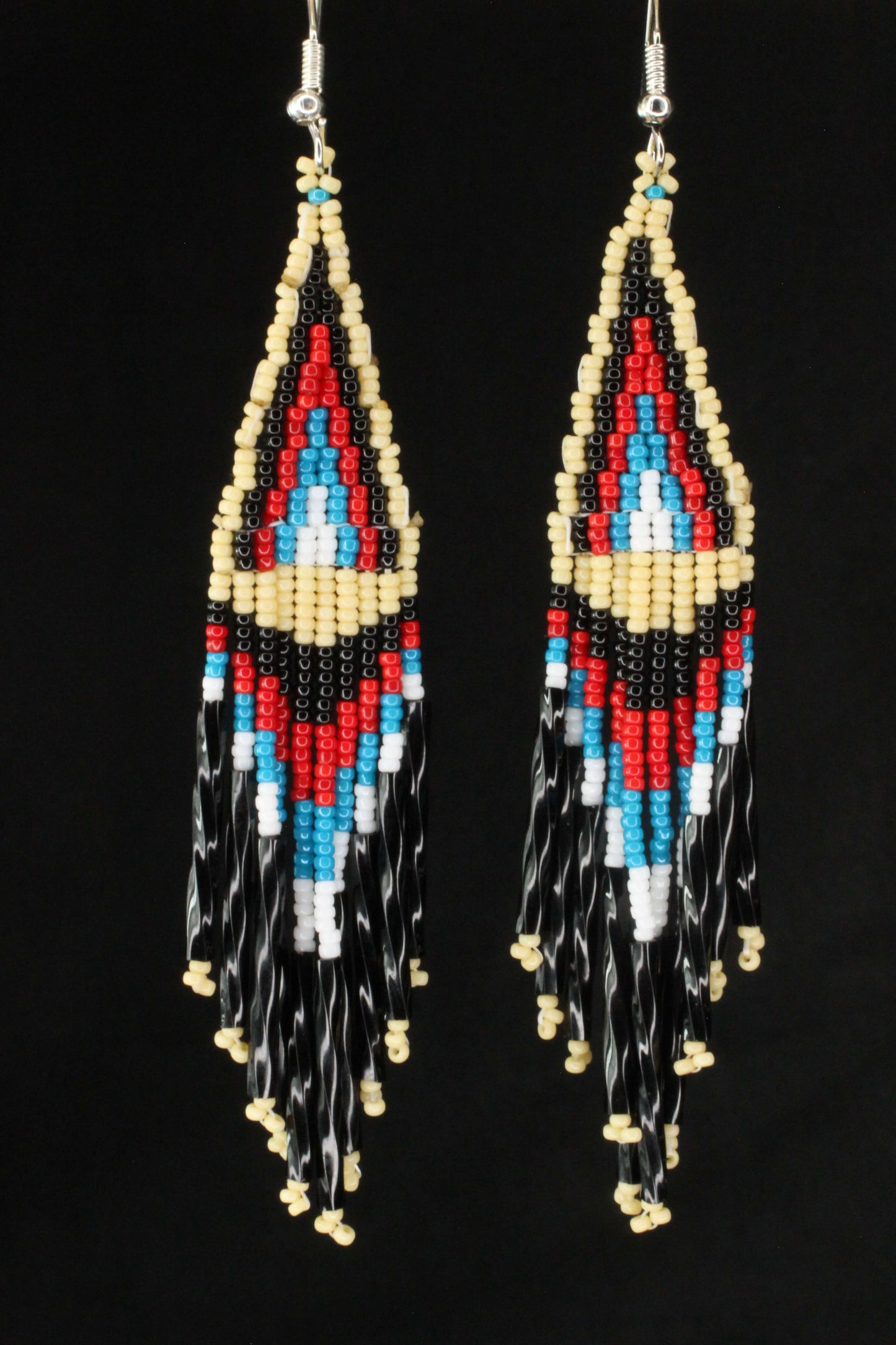 Pow Wow Hand-Beaded Earrings