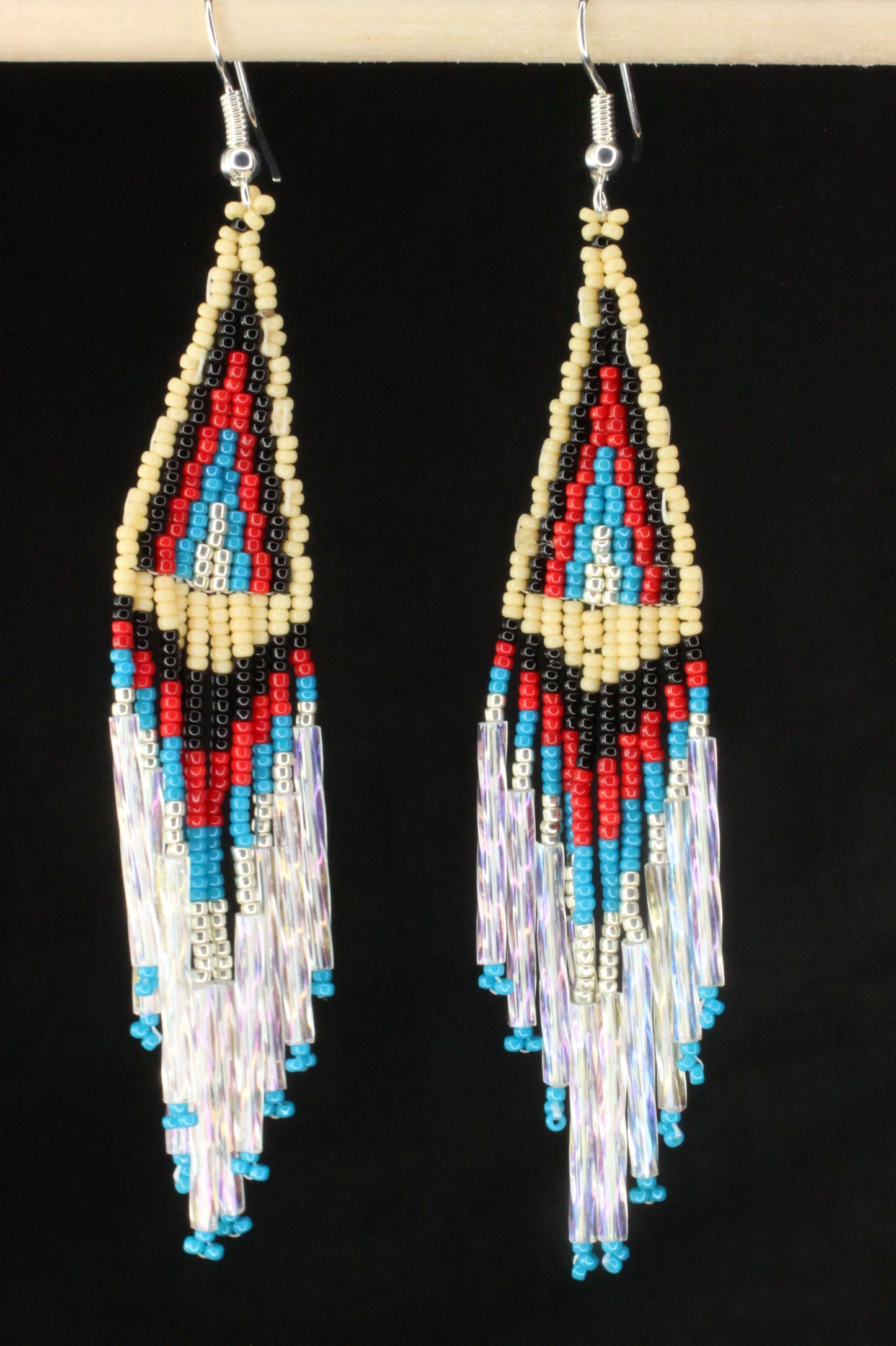 Pow Wow Hand-Beaded Earrings