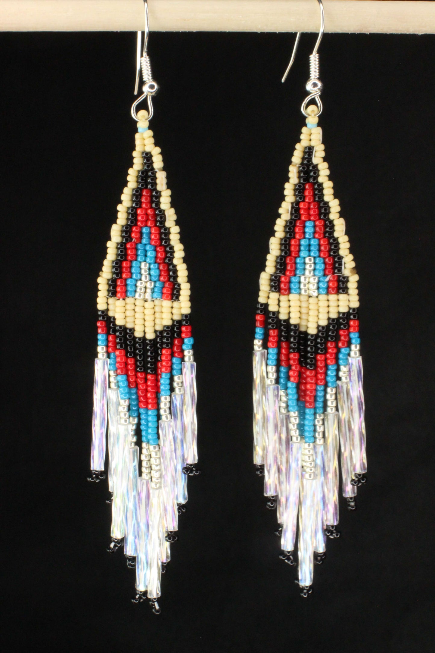 Pow Wow Hand-Beaded Earrings