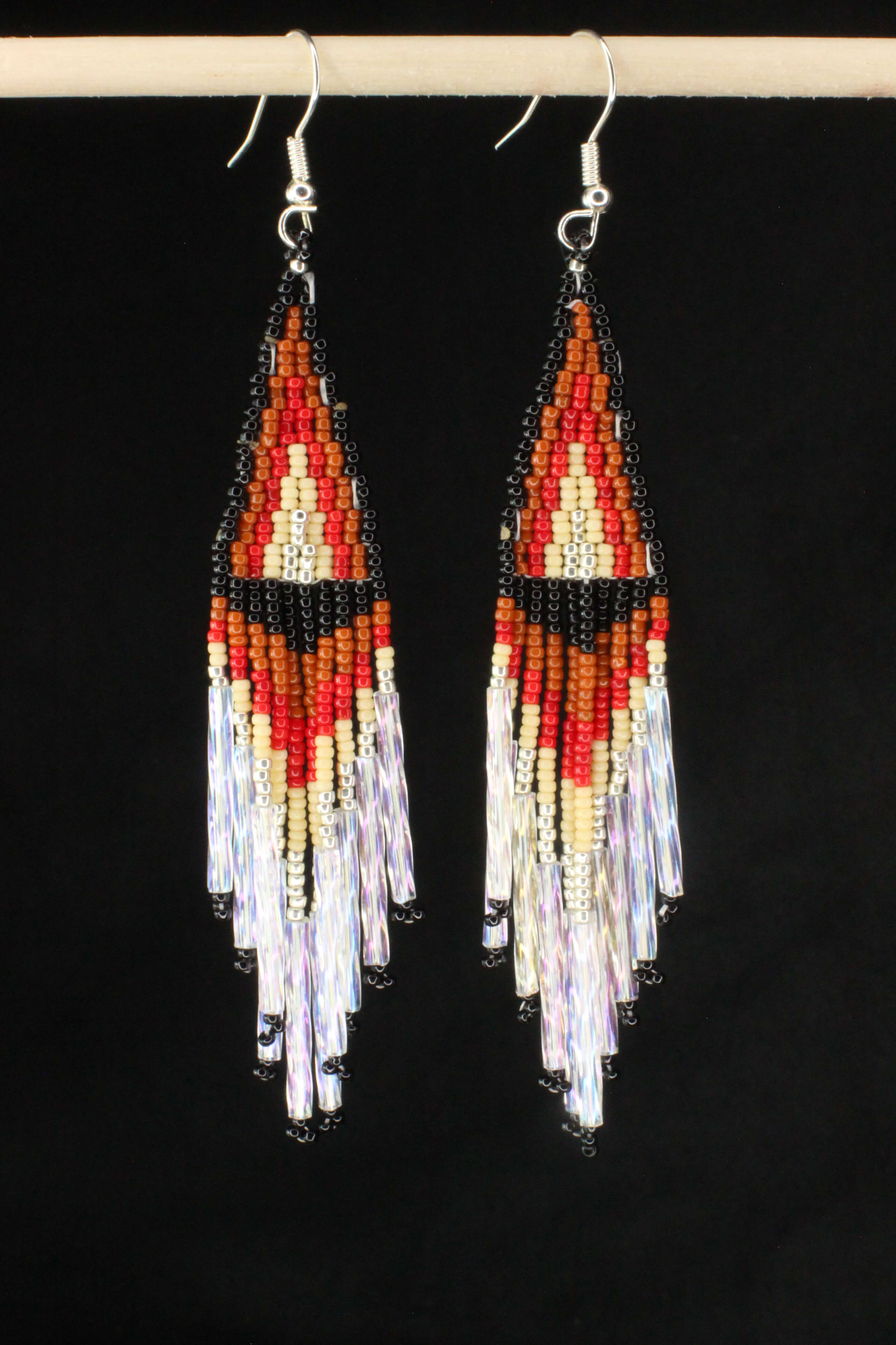 Native American Navajo Handmade Beaded Hoop Earrings | eBay